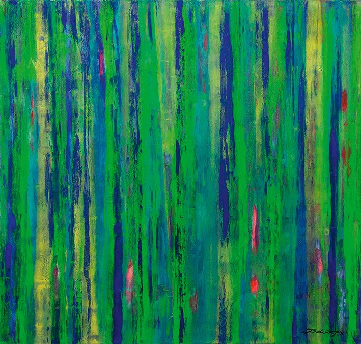 "Druck 'Komposition in Grün', Größe 80 x 80cm"