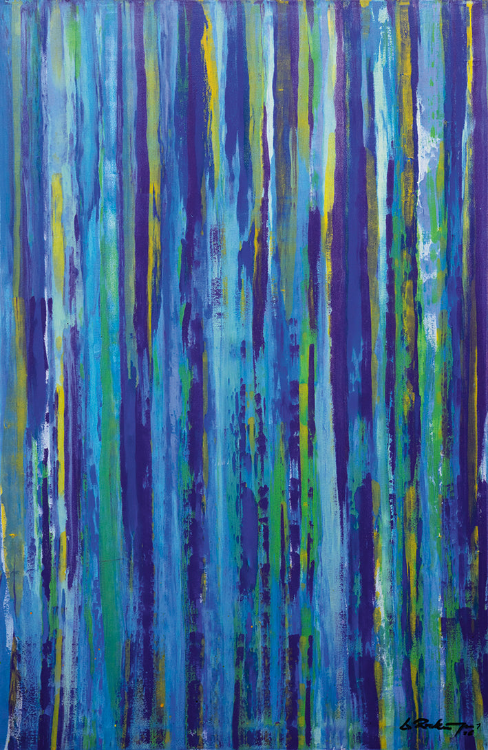 "Druck 'Komposition in Blau', Größe 60 x 100cm"