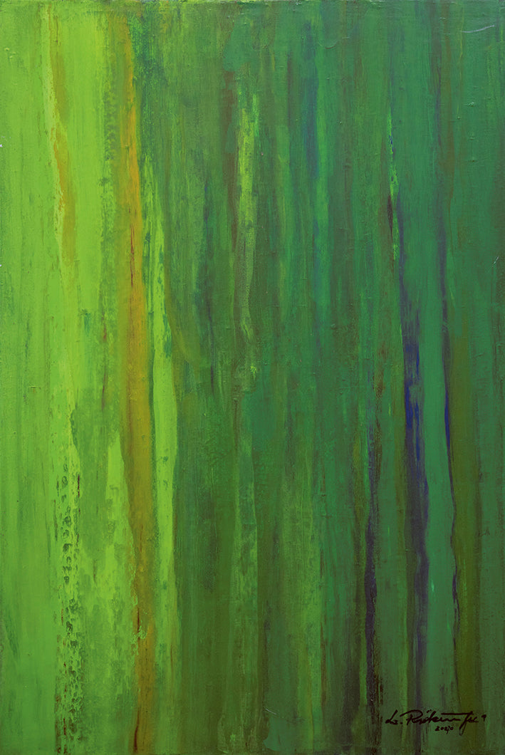 "Druck 'Komposition in Grün', Größe 60 x 100cm"