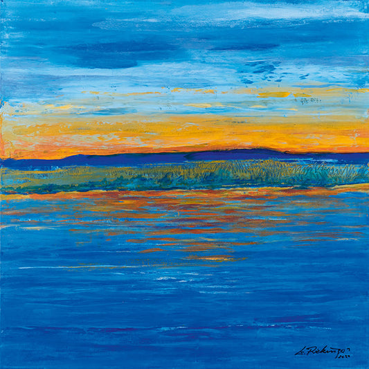 "Druck 'Abendleuchten', Größe 80 x 80cm"
