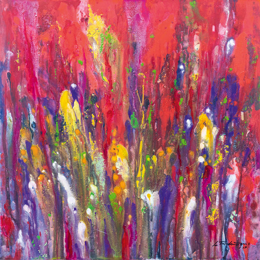 "Druck 'Streben in rot', Größe 60 x 60cm"