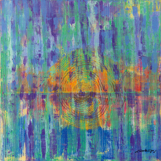 "Druck 'Abendrot am Meer', Größe 60 x 60cm"