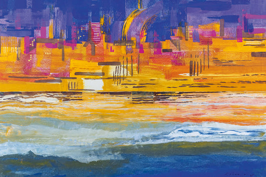 "Druck 'Am Hafen bei Nacht', Größe 90 x 60cm"