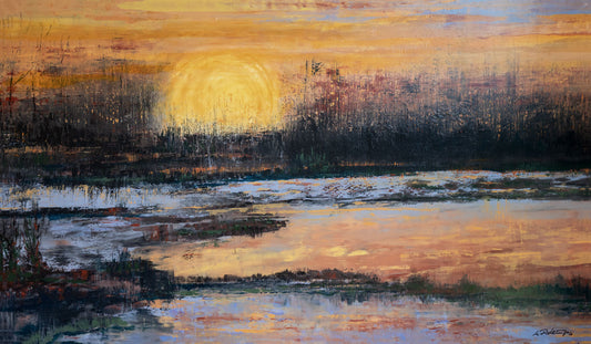 "Druck 'Sandsturm Acryl', Größe 120 x 70cm"
