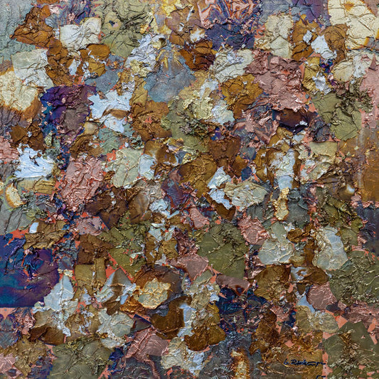 "Druck 'Gold Silber Oxidation', Größe 60 x 60cm"