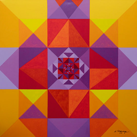 "Druck 'Acryl Rubin', Größe 120 x 120cm"