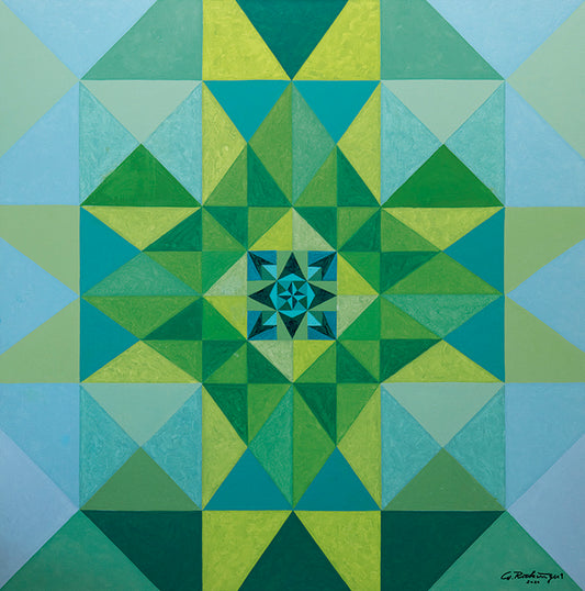 "Druck 'Acryl Smaragd', Größe 120 x 120cm"