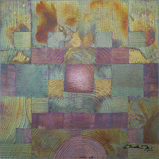 "Druck 'Kammzug silber ox', Größe 60 x 60cm"