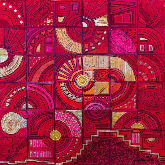 "Druck 'Die Lebensleiter', Größe 60 x 60cm"